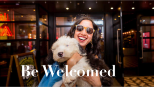 Be welcomed - woman with dog