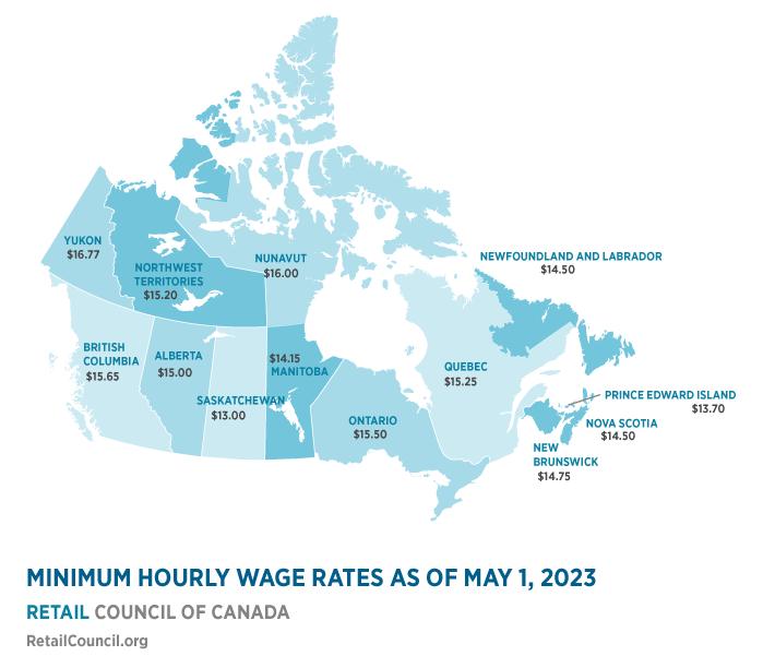 Minimum Wage by Province Retail Council of Canada